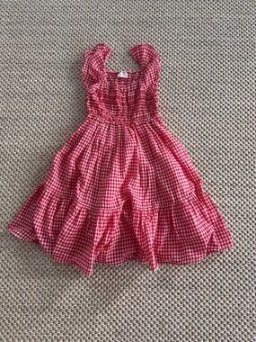 Crewcuts Girls Red Gingham Smocked, Midi Dress.